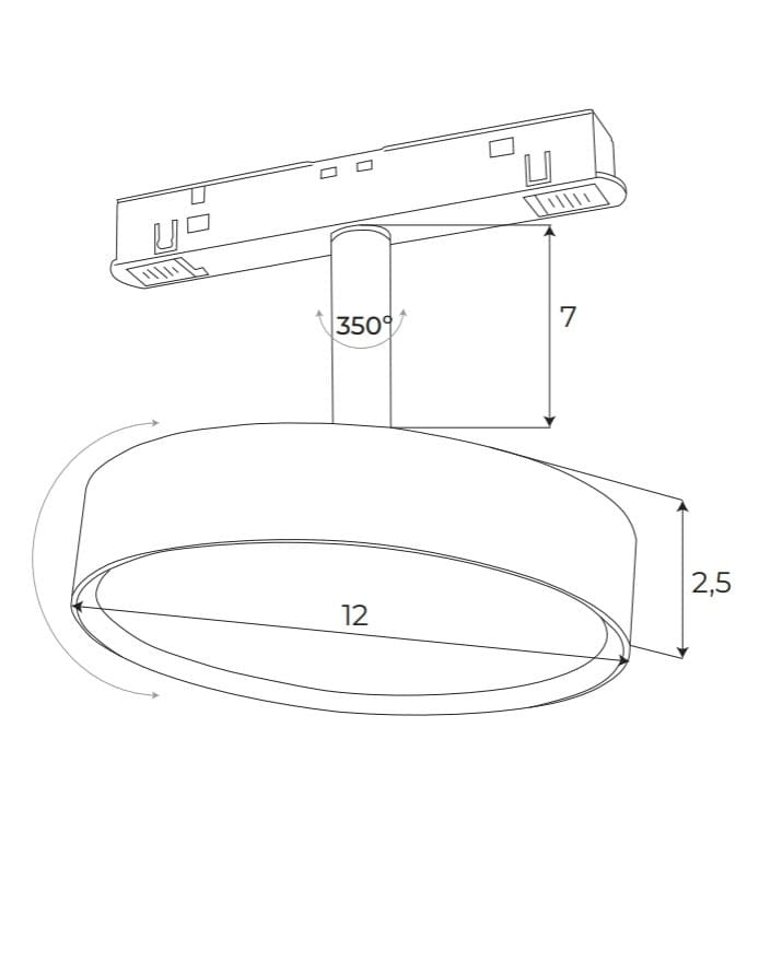 OPRAWA SYSTEMY SZYNOWE MAGNETYCZNE MAGNETIC DEC CZARNY OD MAXLIGHT M0014Z