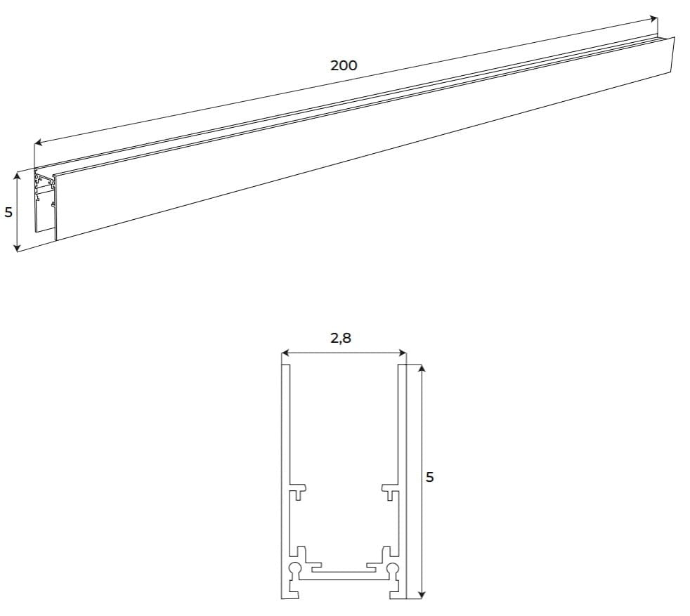 SZYNA SYSTEMY SZYNOWE MAGNETYCZNE MAGNETIC MEC BIAŁY OD MAXLIGHT MT0019