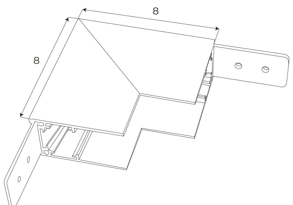 AKCESORIUM SYSTEMY SZYNOWE MAGNETYCZNE MAGNETIC MEC BIAŁY OD MAXLIGHT MT0022