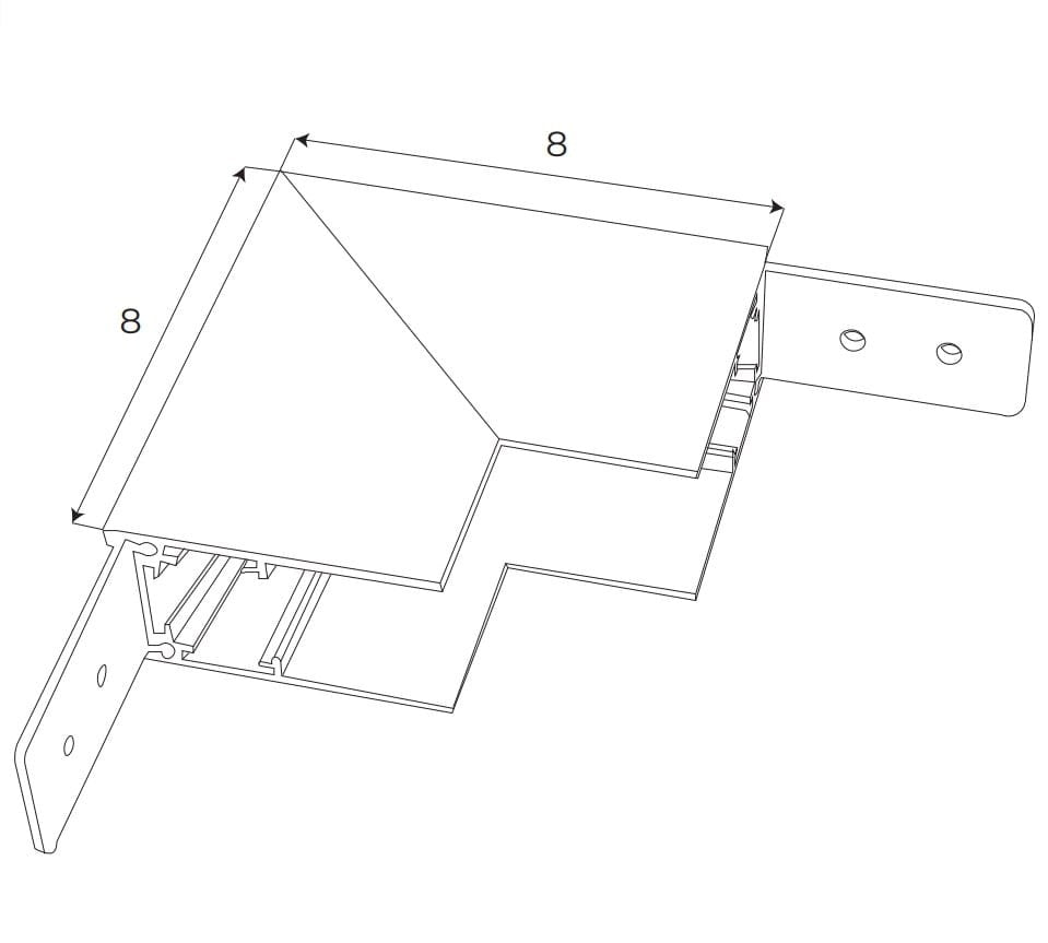 AKCESORIUM SYSTEMY SZYNOWE MAGNETYCZNE MAGNETIC MEC BIAŁY OD MAXLIGHT MT0022