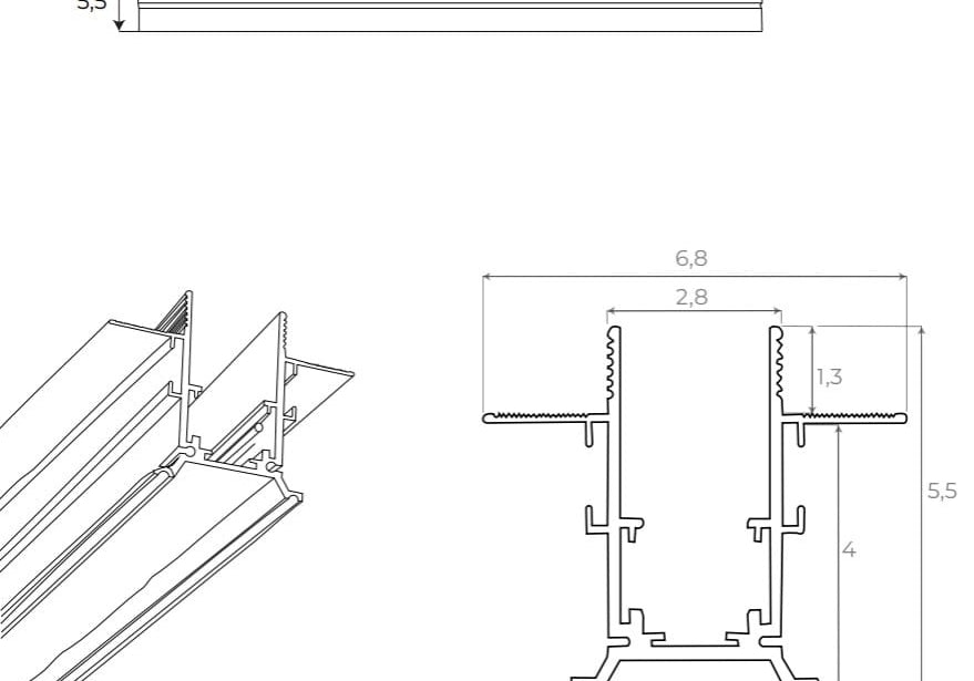 SZYNA SYSTEMY SZYNOWE MAGNETYCZNE MAGNETIC MEC BIAŁY OD MAXLIGHT MT0023