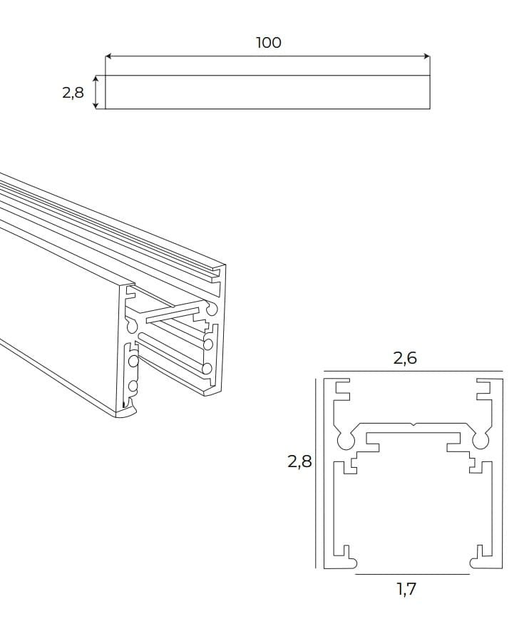 SZYNA SYSTEMY SZYNOWE MAGNETYCZNE MAGNETIC MEC BIAŁY OD MAXLIGHT MT0028