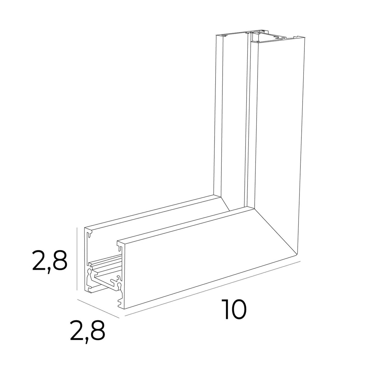 AKCESORIUM SYSTEMY SZYNOWE MAGNETYCZNE MAGNETIC MEC BIAŁY OD MAXLIGHT MT0030