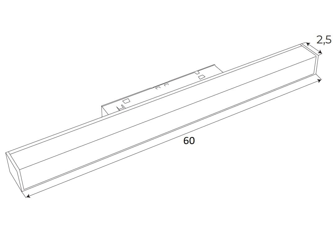 OPRAWA SYSTEMY SZYNOWE MAGNETYCZNE MAGNETIC LIN CZARNY OD MAXLIGHT M0024Z