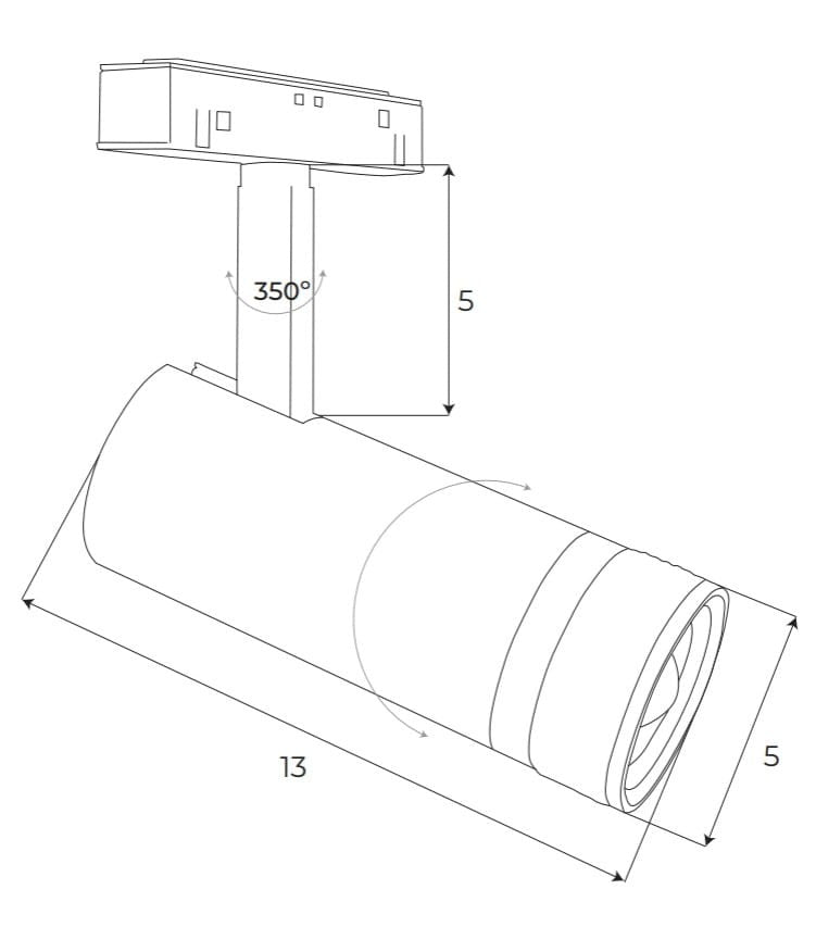 OPRAWA SYSTEMY SZYNOWE MAGNETYCZNE MAGNETIC DEC CZARNY OD MAXLIGHT M0041N