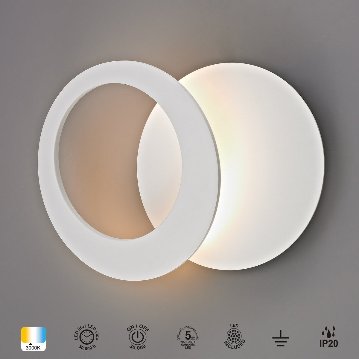 LAMPA ŚCIENNA TORONTO OD MANTRA 8461