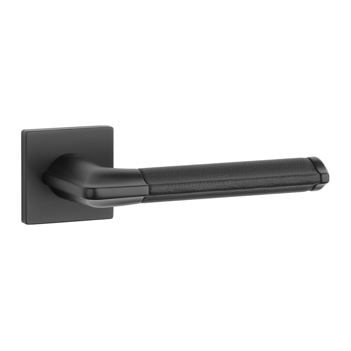 KLAMKA  Cypresia ROZETA Q SLIM 7MM BK/BLACK LEATHER OD APRILE
