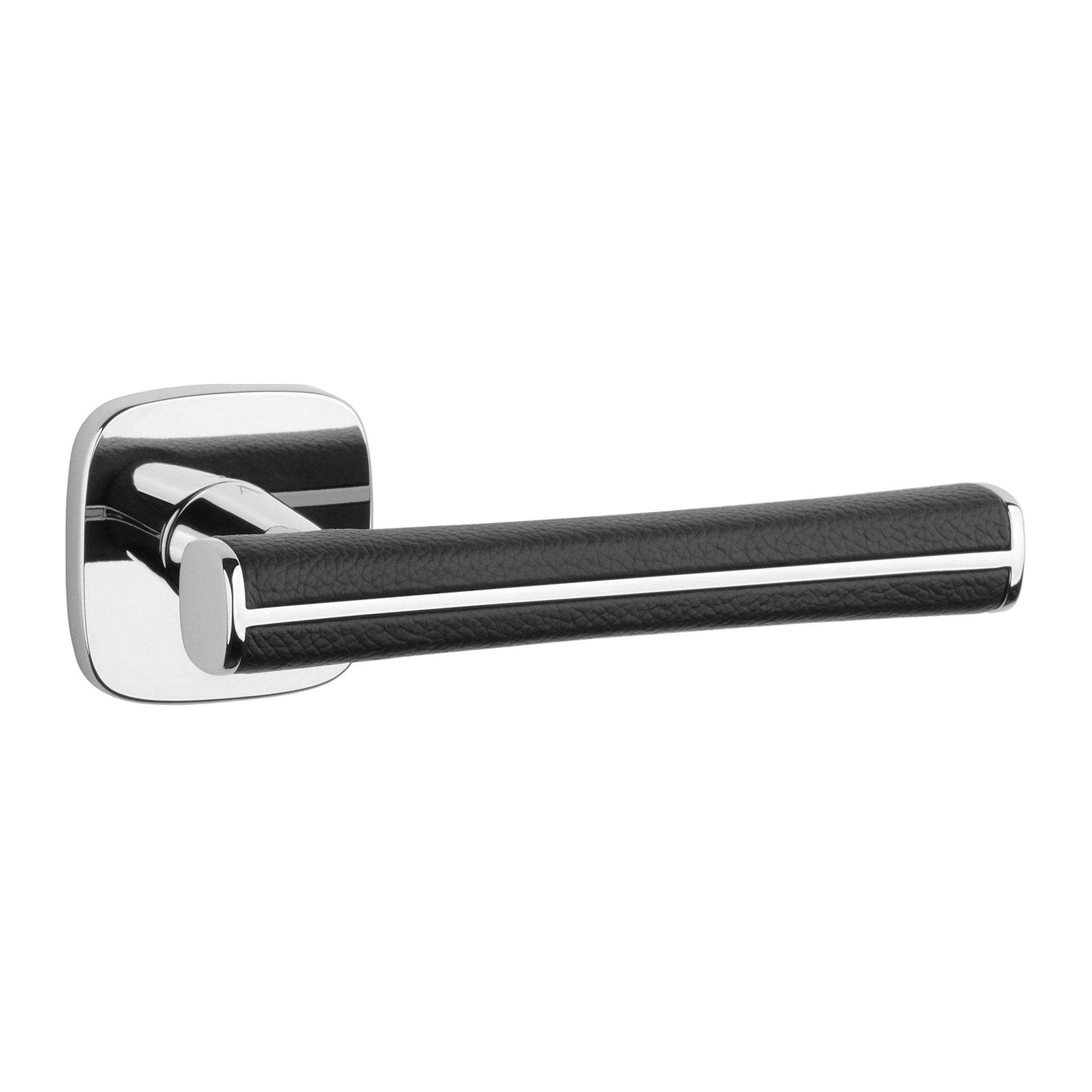 KLAMKA  Davidia ROZETA QR SLIM 7MM LC/BLACK LEATHER OD APRILE