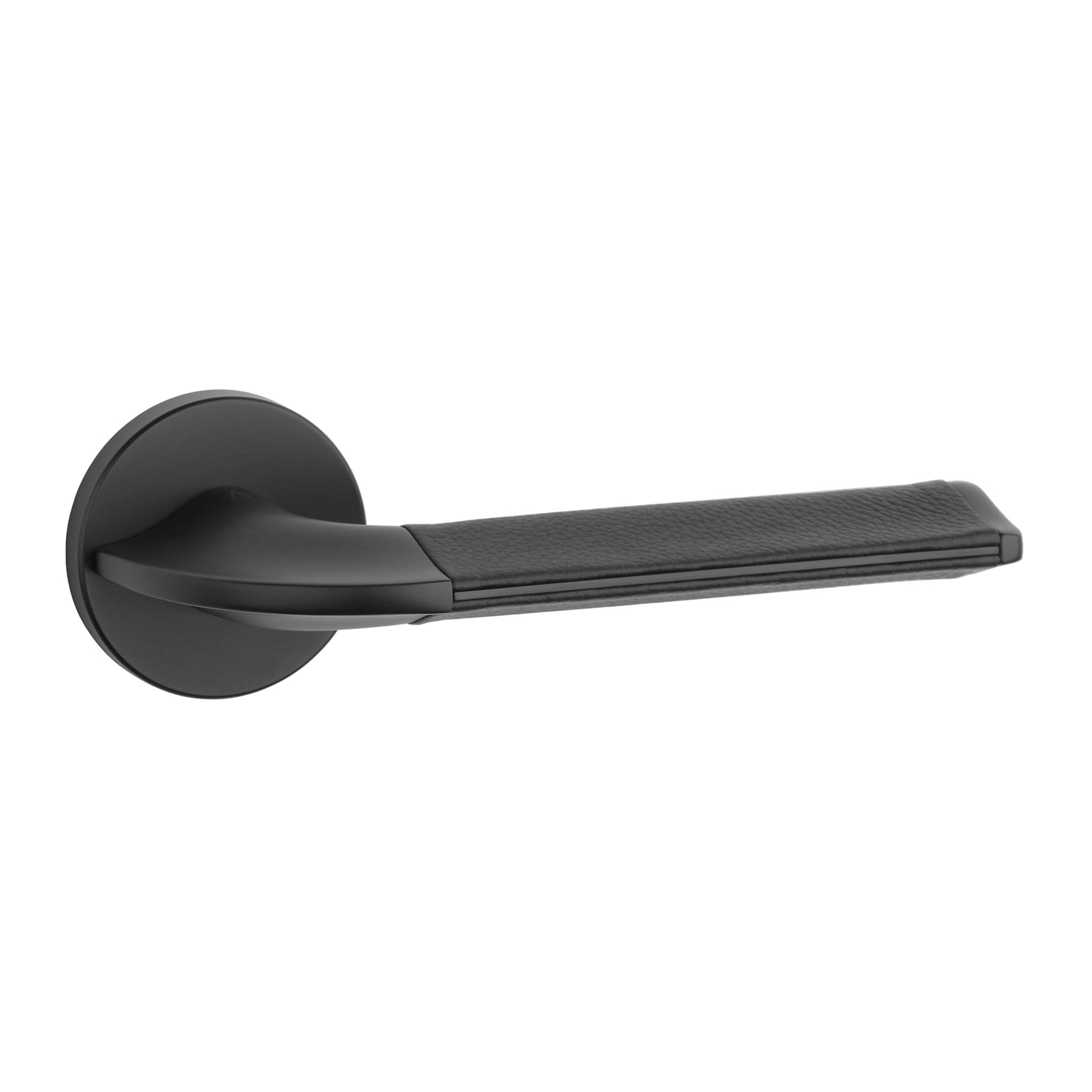 KLAMKA  Detazia ROZETA R SLIM 7MM BK / BLACK LEATHER OD APRILE