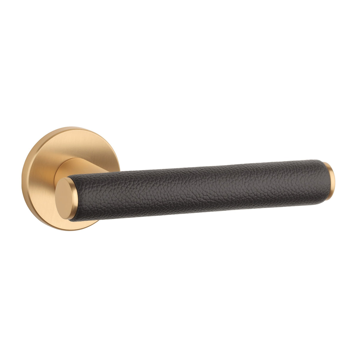 KLAMKA  Egeria ROZETA R SLIM 7MM KG / BROWN LEATHER OD APRILE