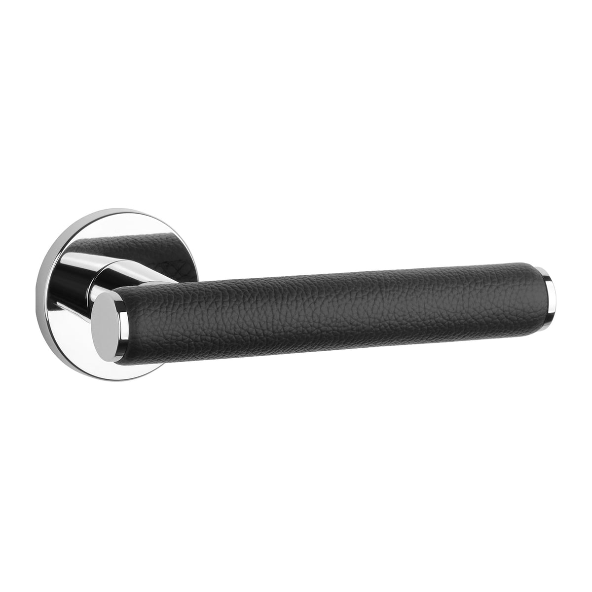 KLAMKA  Egeria ROZETA R SLIM 7MM LC / BLACK LEATHER OD APRILE