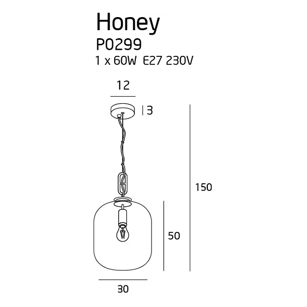 MAXLIGHT Honey Amber lampa wisząca P0299
