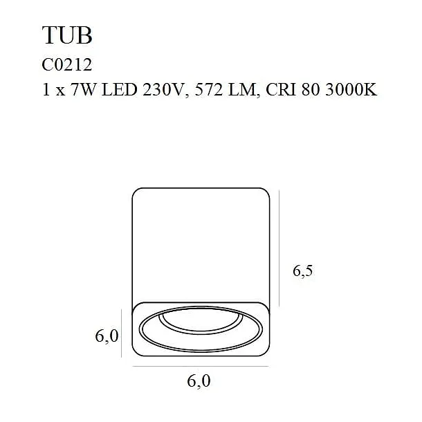 MAXLIGHT TUB C0212 LAMPA SUFITOWA