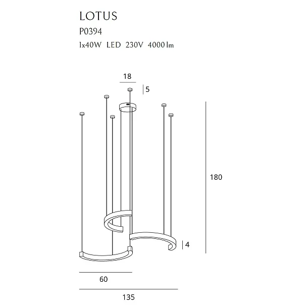 Maxlight Lotus P0394D Lampa Wisząca Złota