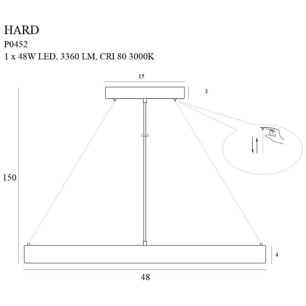 Maxlight Hard P0452 Lampa Wisząca Czarna